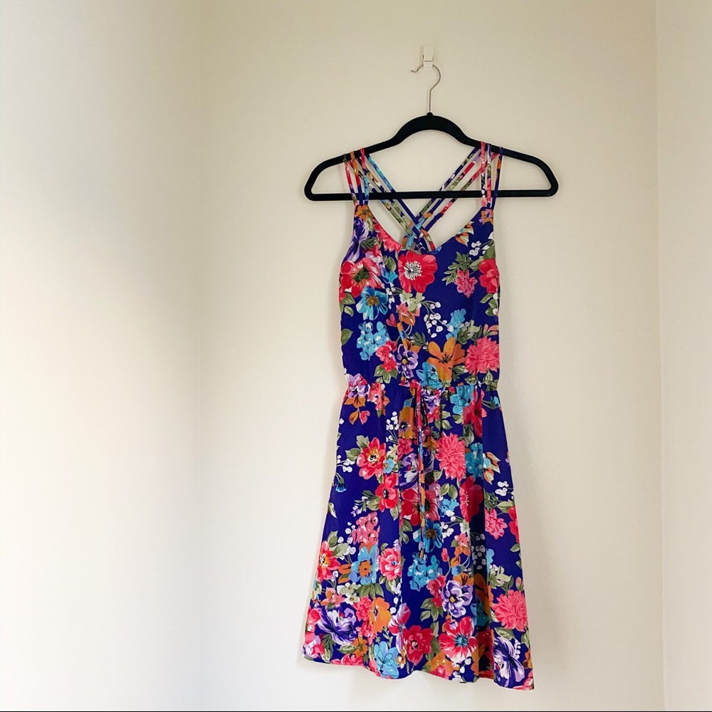 Fun Floral Print ALine Dress (S)